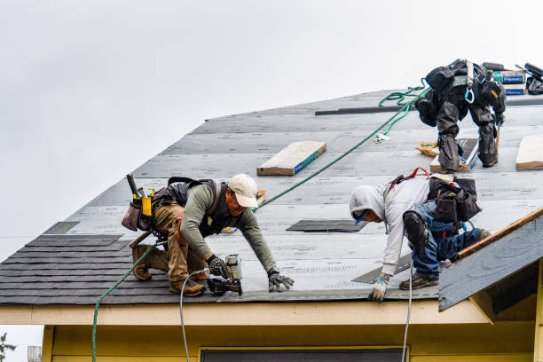 Professional Storm Damage Roof Repair technician working in Westmoreland, NH